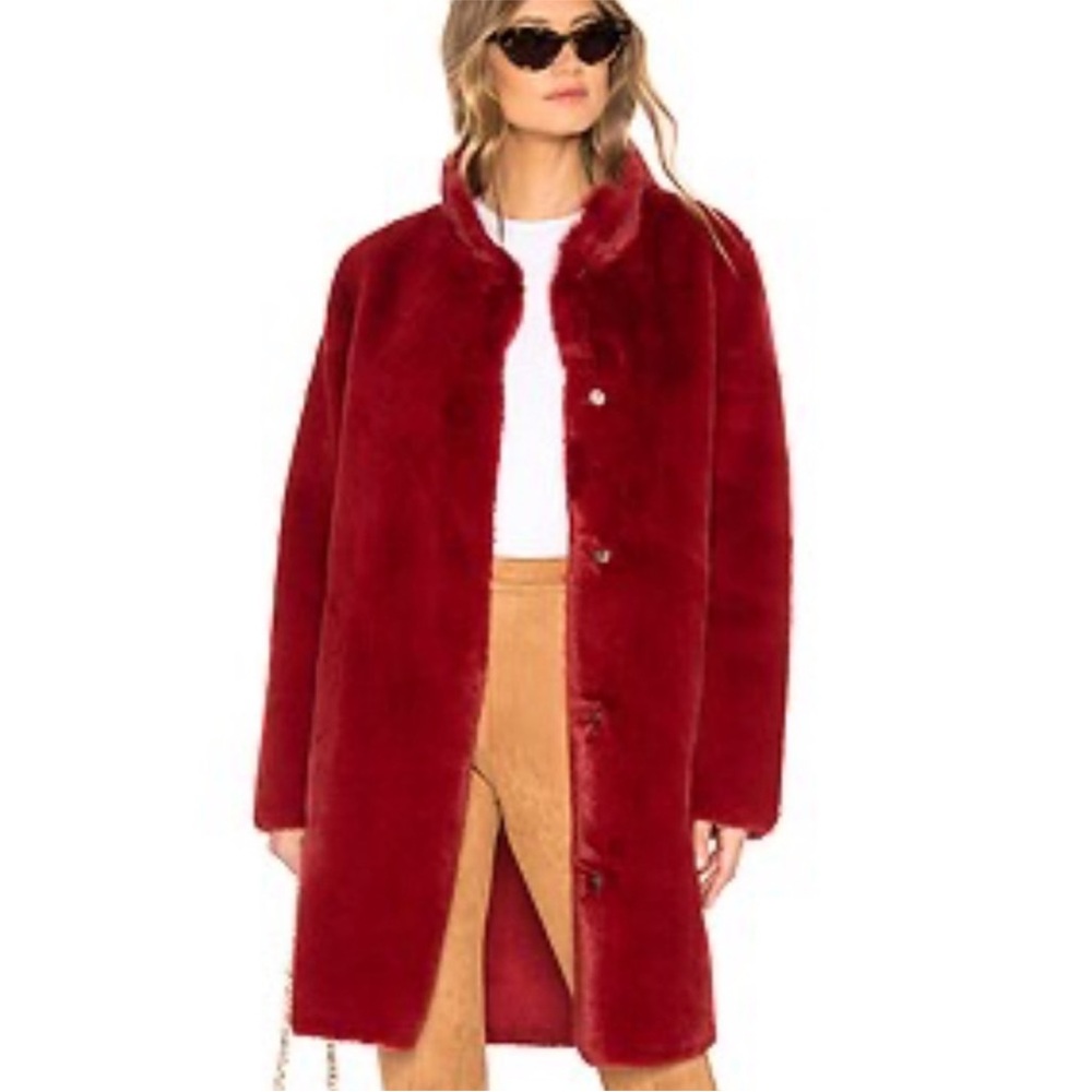 NWT ANTHROPOLOGIE VELVET BY GRAHAM & SPENCER MINA LUX FAUX FUR JACKET SZ S